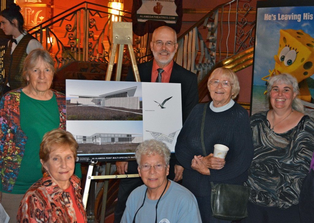 GGBA members Linda Vallee, Chris Bard, Leora Feeney, Richard Bangert, and Carol Baxter, and GGBA Executive Director Cindy Margulis, with artist rendering of VA's Conservation Management Office.