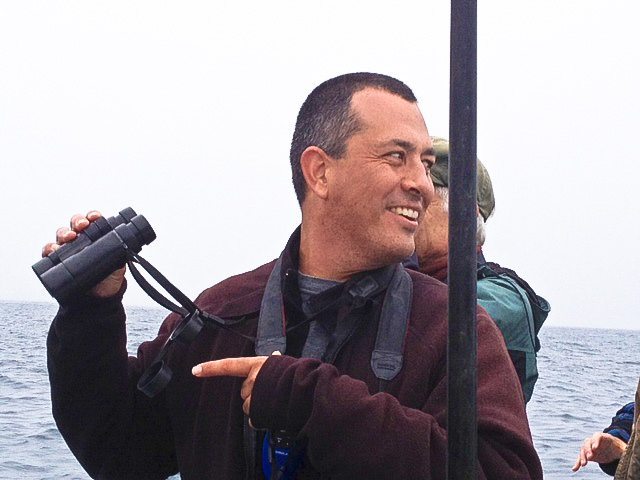 Alvaro Jaramillo on boat / Photo by Gail Stevens