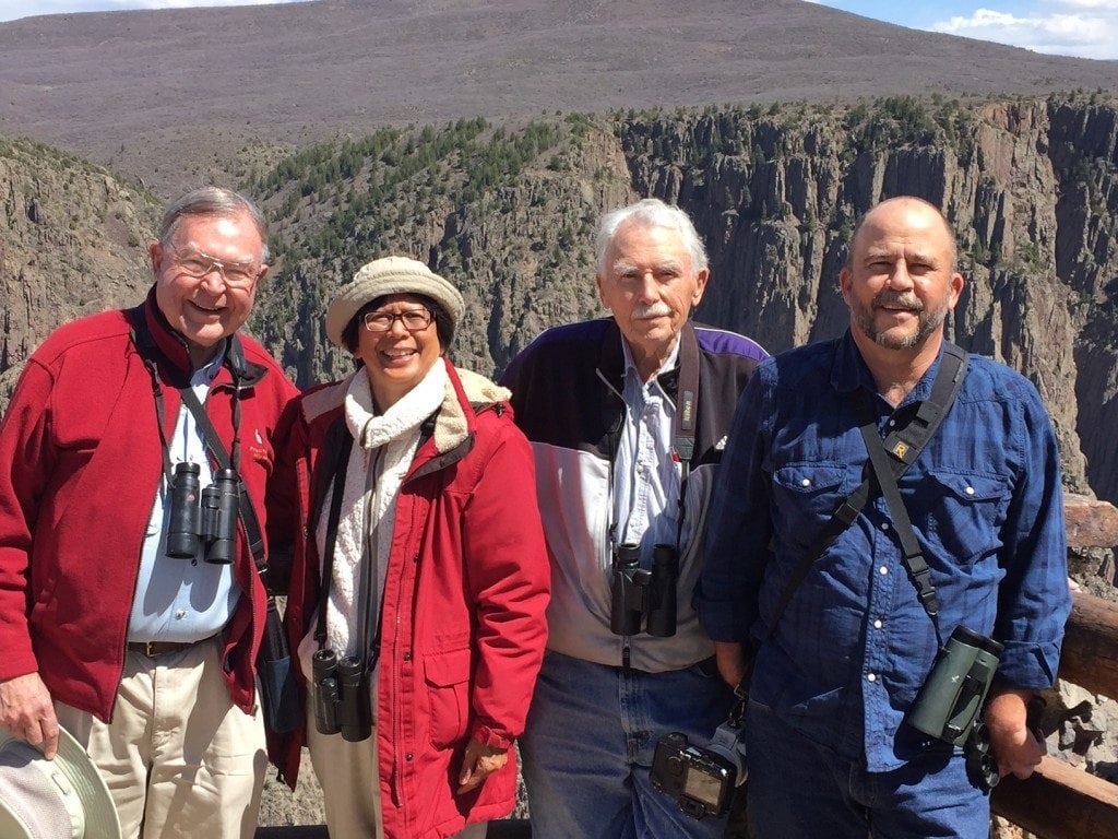 George (far left) and Lani with Judge Monroe McKay and James McKay (far right)