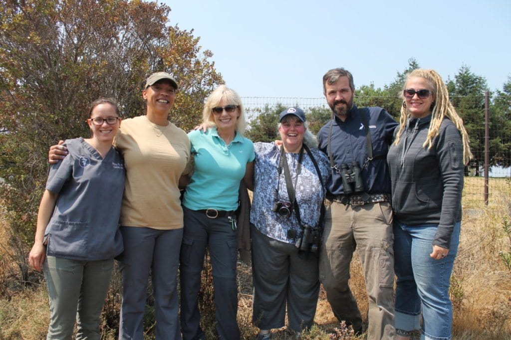 Hooray for our rescue partners! Oakland Zoo veterinary staff with GGBA executive Director Cindy Margulis and IBR Executive Director J.D. Bergeron / Photo by Ilana DeBare
