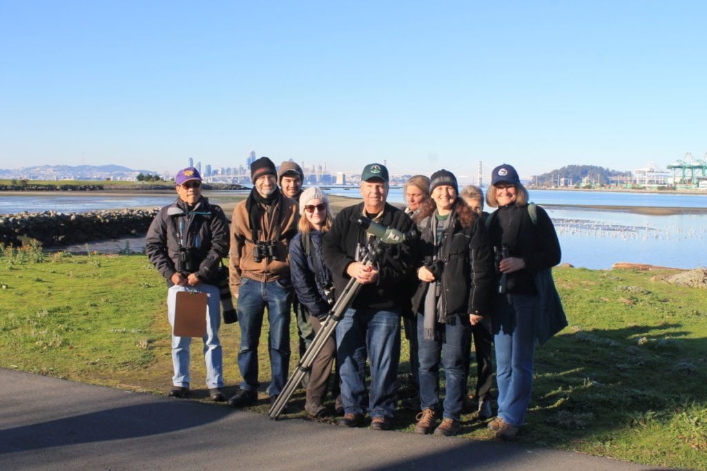 How many other CBCs get a backdrop like this? (here at Middle Harbor in Oakland) / Photo by Ilana DeBare