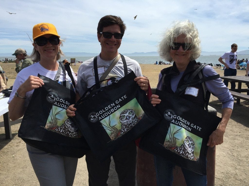 GGBA volunteers with our new Burrowing Owl tote bags. 