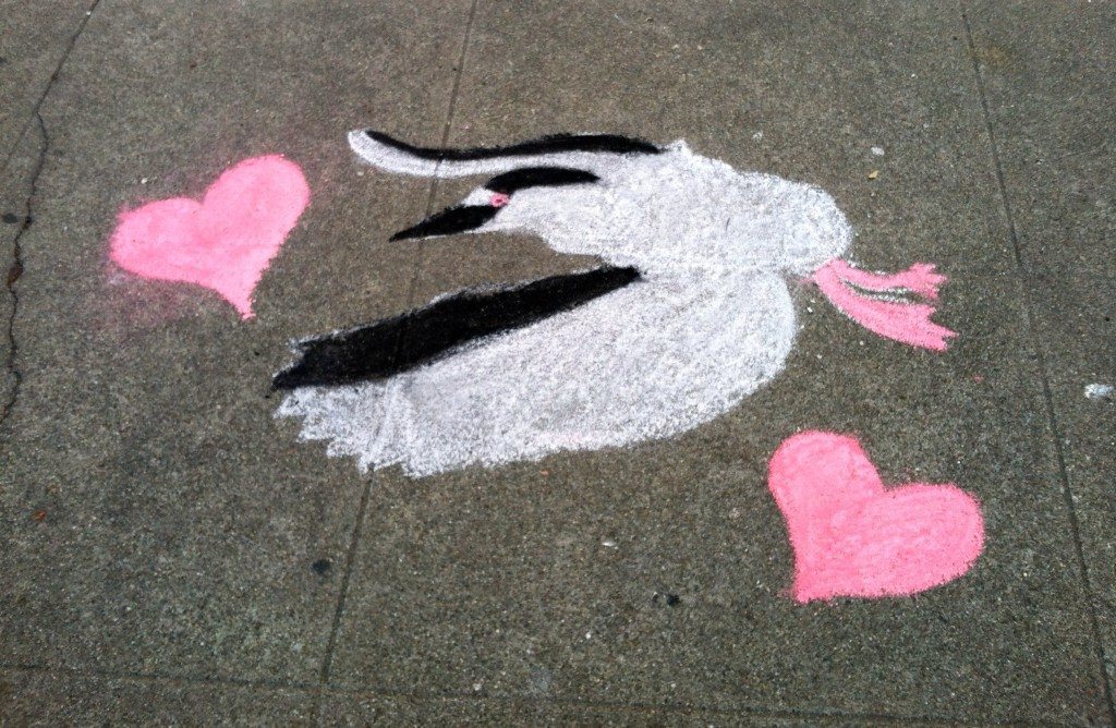Night-Heron sidewalk art