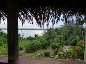 View from cabin porch at Lamanai Lodge / Photo by Carol Lombardi