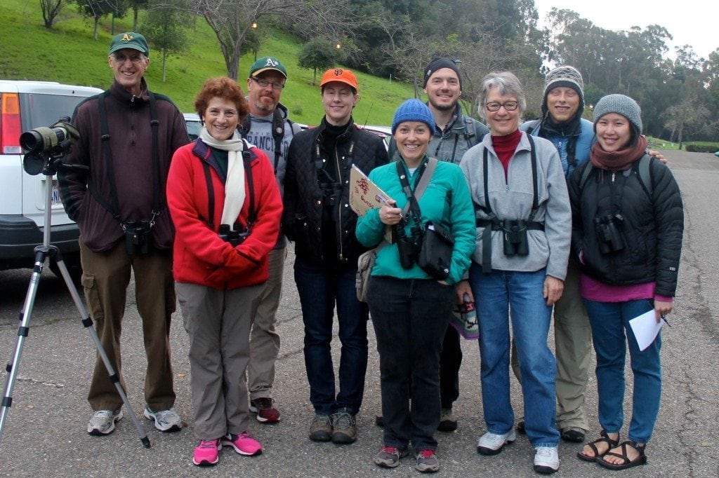 Steve Lombardi (on far left) during the 2014 Christmas Bird Count / Photo by Ilana DeBare