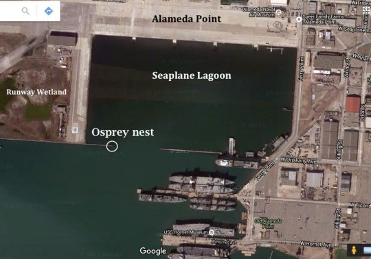 Aerial view of Seaplane Lagoon at Alameda Point
